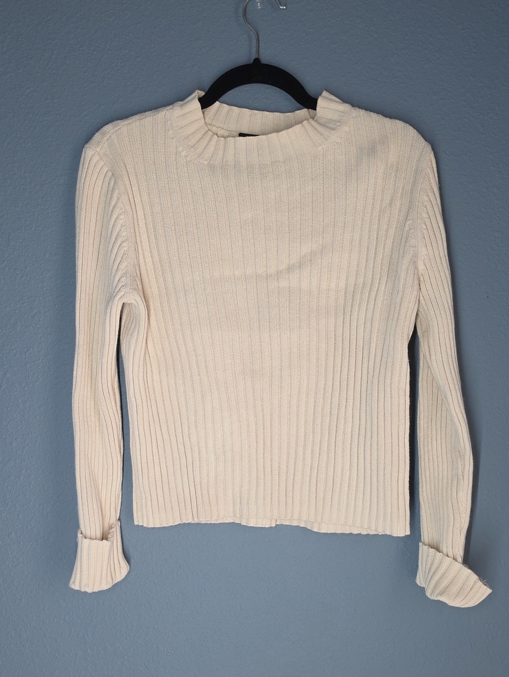 Polo by Ralph Lauren Cream Ribbed Crewneck Sweater #C17